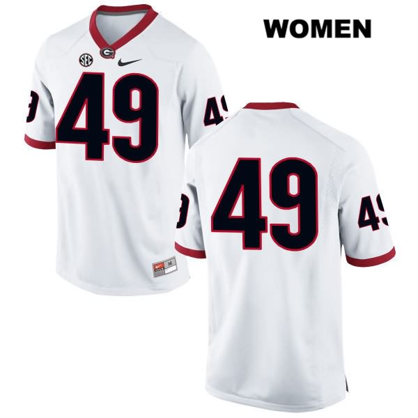 Georgia Bulldogs Women's Turner Fortin #49 NCAA No Name Authentic White Nike Stitched College Football Jersey XMR7256HG